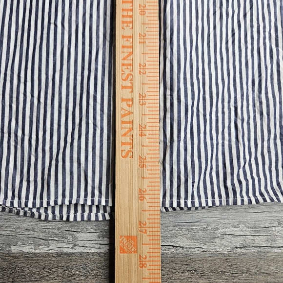 See By Chloe Mock Neck Button Front Striped Tunic Shirt Size 40 Blue White - Picture 9 of 12